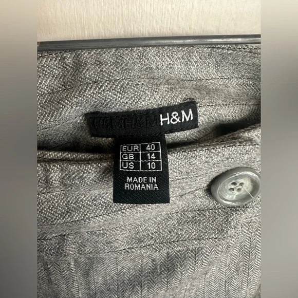 H&M Classic Wool Blend Gray Women’s Dress Pants Size 10 - Picture 3 of 4